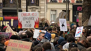 Demonsrierende gegen die Rentenreform in Paris.