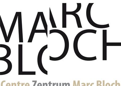 Stilisiertes Logo des Centre Marc Bloch, bestehend aus einem zweschnittenen und verschobenen Schriftzug des Namens