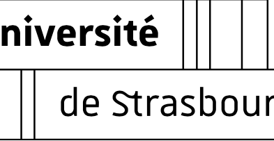 Logo der Universität Straßburg, schwarz auf weiss geschrieben.